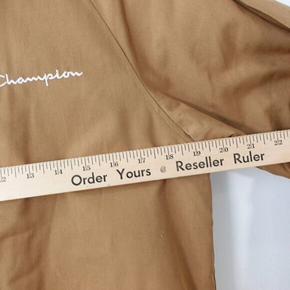 RARE Vintage CHAMPION Jacket Small Tan Canvas Camel Coach Oatmeal Fleece Field - Picture 8 of 15